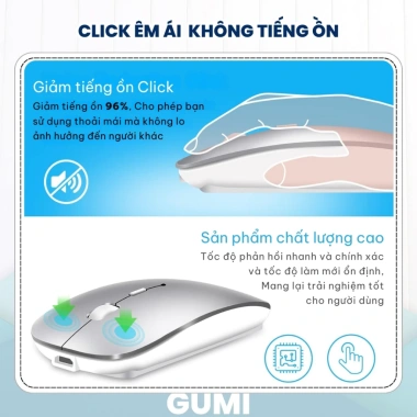 Chuột Bluetooth Không Dây M1Plus GumiTech - Pin Sạc, Click Im Lặng, Kết Nối Nhiều Thiết Bị, Giá Ưu Đãi 213.000₫ 4