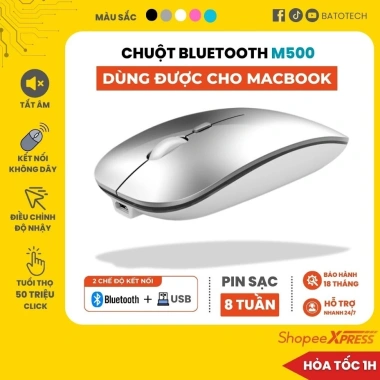 Chuột Bluetooth M500 BATOTECH – Thiết kế sang trọng, Bluetooth 5.0, Pin trâu, Giá 265.000₫