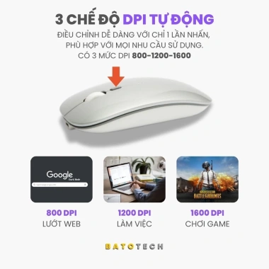 Chuột Bluetooth M500 BATOTECH – Thiết kế sang trọng, Bluetooth 5.0, Pin trâu, Giá 265.000₫