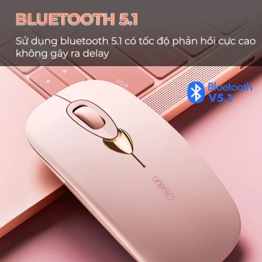 Chuột Bluetooth SIDOTECH Q8 hồng cute, silent, BT5.1, pin sạc, chỉnh DPI – Laptop, iPad, MacBook – 209.000₫ 4