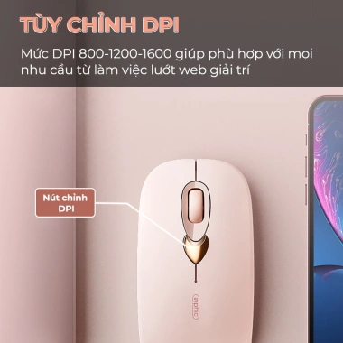 Chuột Bluetooth SIDOTECH Q8 hồng cute, silent, BT5.1, pin sạc, chỉnh DPI – Laptop, iPad, MacBook – 209.000₫ 5