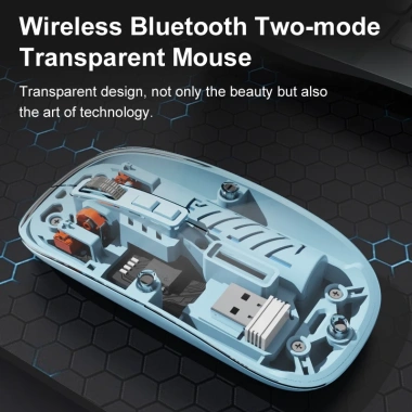 Chuột Bluetooth trong suốt, chế độ kép, im lặng, PC/Laptop, điện thoại, tablet 2