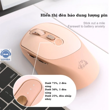 Chuột Bluetooth X7 không dây Silent, pin sạc 2 chế độ, PC/Laptop - Giá 225.000₫ 2