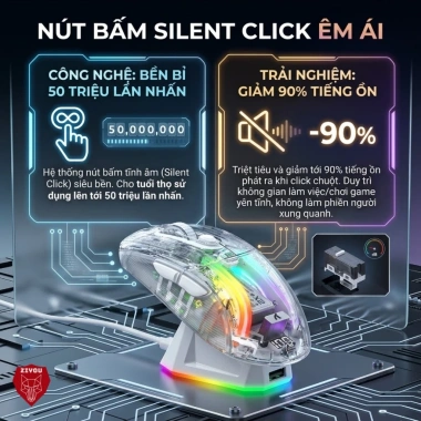 Chuột Bluetooth Ziyou X2 PRO VIP Mouse LED RGB không dây cho PC, Laptop 419.000 VND 6