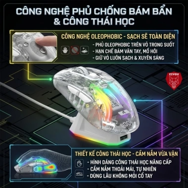 Chuột Bluetooth Ziyou X2 PRO VIP Mouse LED RGB không dây cho PC, Laptop 419.000 VND 9