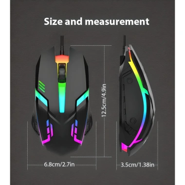 Chuột chơi Game có dây USB LED RGB 1.200dpi 3 nút, phím tắt - 35.000₫, BH 2 năm