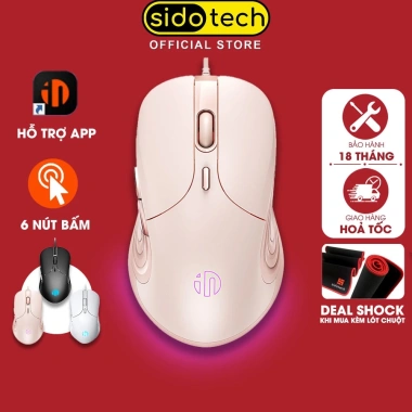 Chuột có dây SIDOTECH B8 8.800 DPI không tiếng ồn, 6 nút bấm, app điều chỉnh, 153.000₫