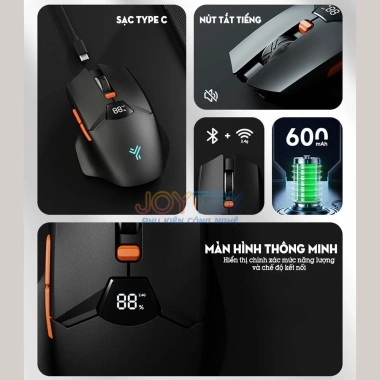 Chuột Game Atas F86 Silent Không Dây Bluetooth Pin 600mAh Cho Game Thủ Văn Phòng