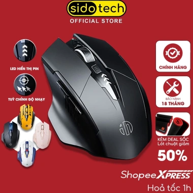 Chuột Gaming Bluetooth Sidotech Inphic PM6 Không Dây 2.4G Sạc Pin Giá 159k