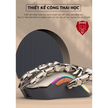 Chuột Gaming Không Dây PRO Ziyou H52 LED, Công Thái Học, BT5.1/2.4G, Pin 20 ngày - 234k