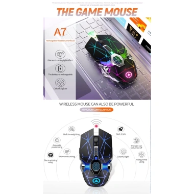 Chuột Gaming Không Dây YINOIAO A7 LED Đổi Màu, DPI 3.600, Giá 169k - Hiệu Năng Cao 9 Chuột Gaming Không Dây YINOIAO A7 LED Đổi Màu, DPI 3.600, Giá 169k - Hiệu Năng Cao 9