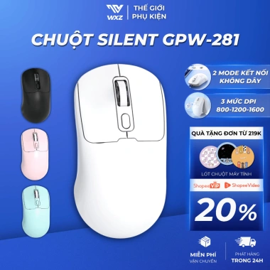 Chuột GPW Không Dây 2‑Mode Bluetooth + 2.4G, Sạc Type‑C, Công Thái Học, Giá 89.000₫