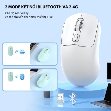 Chuột GPW Không Dây 2‑Mode Bluetooth + 2.4G, Sạc Type‑C, Công Thái Học, Giá 89.000₫