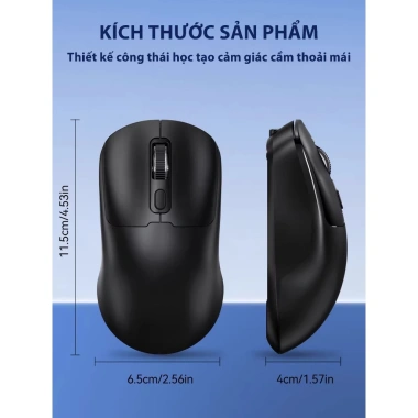 Chuột GPW Không Dây 2‑Mode Bluetooth + 2.4G, Sạc Type‑C, Công Thái Học, Giá 89.000₫