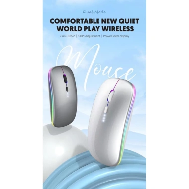 Chuột không dây 2 chế độ 2.4G và Bluetooth 5.2, Pin sạc Type C, giá 120.000₫