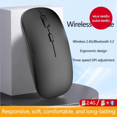 Chuột không dây 2.4G Bluetooth 5.2 sạc lại, đa chức năng, phù hợp laptop - 59.000 VND 6