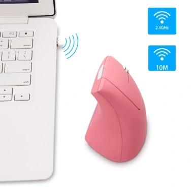 Chuột không dây 2.4GHz 1.600 DPI RGB hồng, 6 nút, tắt tiếng, game & văn phòng