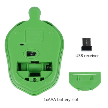 Chuột không dây 2.4GHz 1.600DPI hình rùa dễ thương, không tiếng ồn, pin lâu, khuyến mãi