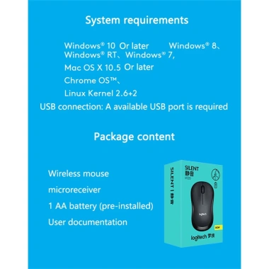 Chuột không dây 2.4GHz im lặng USB cho laptop, PC – Lý tưởng doanh nhân gia đình, 58.300₫ 8