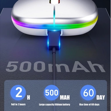 Chuột Không Dây A2 Bluetooth 2.4GHz Pin sạc Click êm không tiếng ồn 7