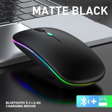 Chuột không dây A2 LED, không tiếng ồn, bền, tầm 10m – 2 phiên bản thường & Bluetooth, chỉ 88.000₫