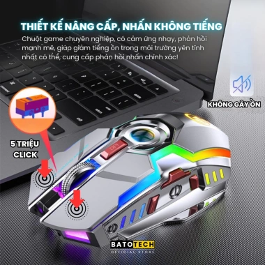 Chuột không dây A5Pro BATOTECH LED RGB 7 phím gaming, pin sạc 3 tuần - 289.000₫