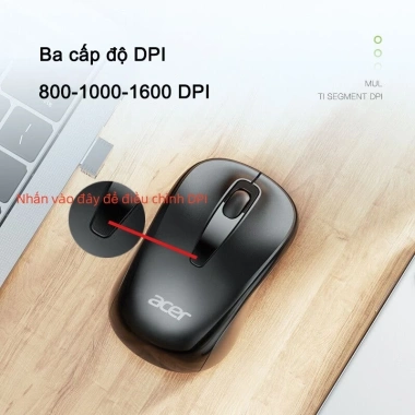 Chuột Không Dây Acer 2.4GHz Click Êm Không Ồn, Nhạy, Mỏng Nhẹ, Dùng Cho Laptop MAC – 89.000₫ 3