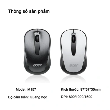 Chuột Không Dây Acer 2.4GHz Click Êm Không Ồn, Nhạy, Mỏng Nhẹ, Dùng Cho Laptop MAC – 89.000₫ 8