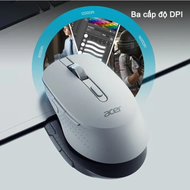 Chuột không dây Acer Bluetooth 2.4GHz click êm, tương thích Mac, giá ưu đãi 165.620
