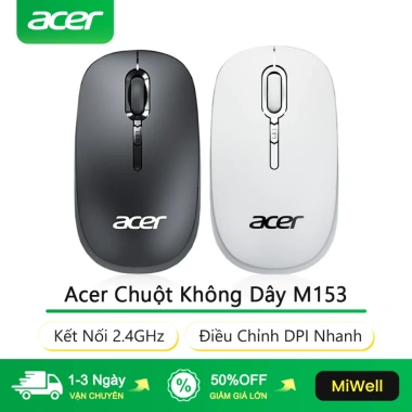 Chuột không dây Acer M153 2.4G - 3 tốc độ DPI, tắt tiếng, giá chỉ 99.000₫