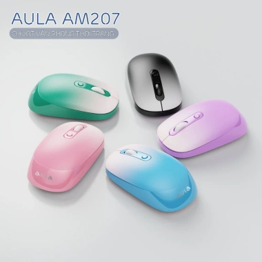 Chuột Không Dây AULA AM207 Siêu Nhẹ 55g Gradient Tùy Chỉnh DPI Pin AA Giá 127k