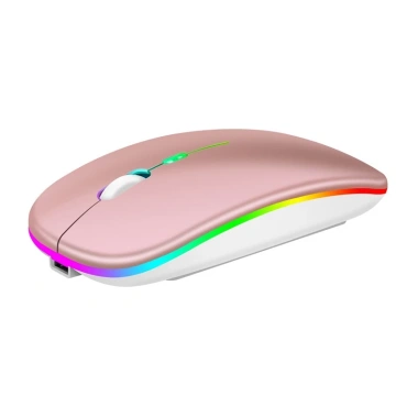 Chuột Không Dây Bluetooth 2.4G Pin Sạc LED RGB Siêu Mỏng Laptop PC Android iOS