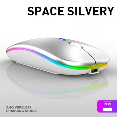 Chuột Không Dây Bluetooth 2.4G Pin Sạc LED RGB Siêu Mỏng Laptop PC Android iOS