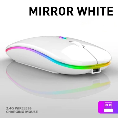 Chuột Không Dây Bluetooth 2.4G Pin Sạc LED RGB Siêu Mỏng Laptop PC Android iOS