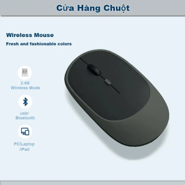 Chuột không dây Bluetooth 2.4G sạc lại, chế độ kép, tắt tiếng - Quà tặng văn phòng cho bé, giá 76.500₫ 10