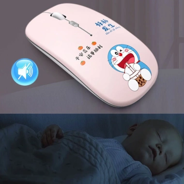 Chuột không dây Bluetooth 2.4GHz 1.000DPI Siêu im lặng, hoạt hình dễ thương cho PC, Laptop, MacBook, Game - Quà tặng
