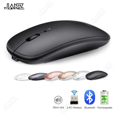 Chuột không dây Bluetooth 2.4GHz Quang học, sạc lại, siêu mỏng, im lặng cho laptop và tablet - Giá chỉ 73.700₫