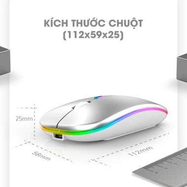 Chuột không dây Bluetooth 2.4GHz tự sạc pin cao cấp 2 trong 1, chống ồn, dùng cho ĐT, Laptop, MacBook – Giá 99.900₫
