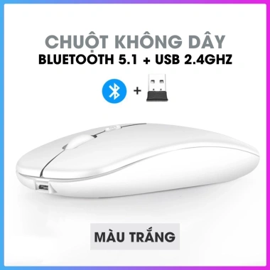 Chuột không dây Bluetooth 2.4GHz tự sạc pin cao cấp 2 trong 1, chống ồn, dùng cho ĐT, Laptop, MacBook – Giá 99.900₫