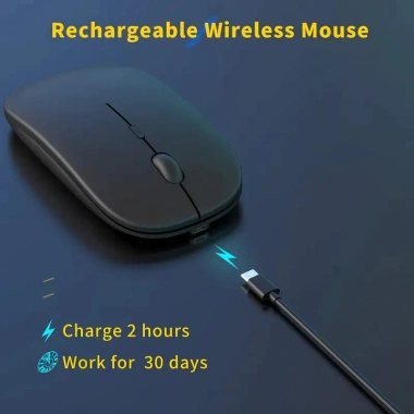 Chuột không dây Bluetooth 5.0 2.4GHz, sạc lại USB‑C – dùng cho PC, laptop, điện thoại, chỉ 75.900₫