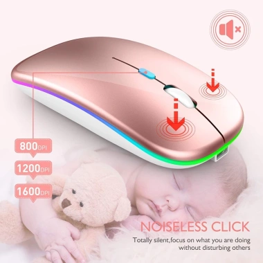 Chuột không dây Bluetooth A2 Pin sạc click không tiếng ồn tầm 10‑20m giá 44.120₫ 4