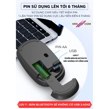 Chuột Không Dây Bluetooth DPI 1.200 Nhỏ Gọn Siêu Xinh Giá 59k Cho Laptop và TV 2 Chuột Không Dây Bluetooth DPI 1.200 Nhỏ Gọn Siêu Xinh Giá 59k Cho Laptop và TV 2
