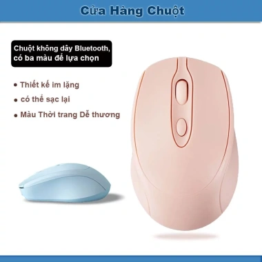 Chuột Không Dây Bluetooth DPI1.600 PIN 500mAh click chống ồn công thái học cho Laptop