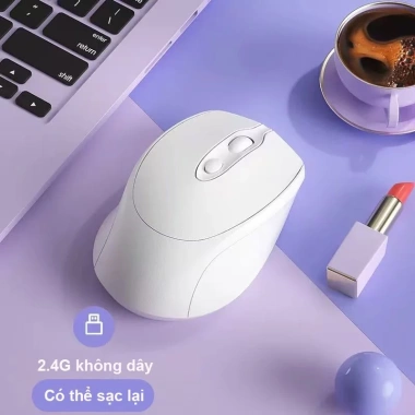 Chuột Không Dây Bluetooth DPI1.600 PIN 500mAh click chống ồn công thái học cho Laptop 3
