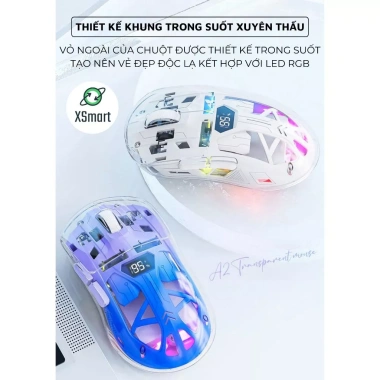 Chuột Không Dây Bluetooth Free Wolf A2 LED RGB 2 Mode Chip 3.212 Siêu Mượt 329k