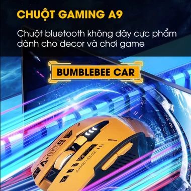 Chuột không dây Bluetooth INPHIC A9 6 nút tắt âm LED pin Gundam công thái học - 165k