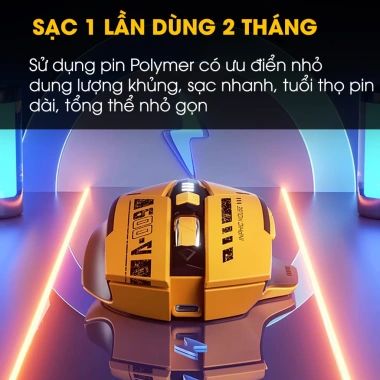 Chuột không dây Bluetooth INPHIC A9 6 nút tắt âm LED pin Gundam công thái học - 165k