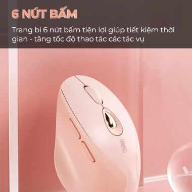 Chuột không dây Bluetooth INPHIC DR8 màu hồng, pin sạc, chống ồn - 238.000₫ 6