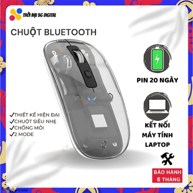 Chuột không dây Bluetooth LED, phím tắt giảm tiếng ồn, pin sạc 20 ngày – chỉ 179.000₫