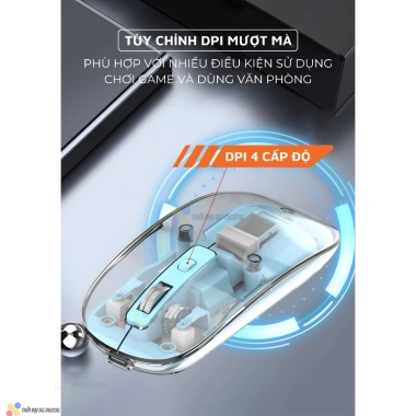 Chuột không dây Bluetooth LED, phím tắt giảm tiếng ồn, pin sạc 20 ngày – chỉ 179.000₫
